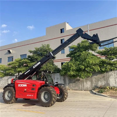 Precio de carretilla elevadora telescópica mini mecánica con accionamiento hidráulico de 4 toneladas y 7 metros