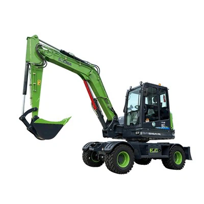 Excavadora de ruedas eléctrica de 8 toneladas con peso operativo del motor Yuchai