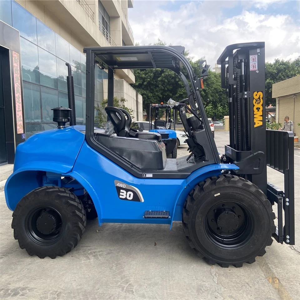 SOCMA 3 Ton All- Terrain Off Road 4x4 Four Wheel Drive 4wd Rough Terrain Forklift