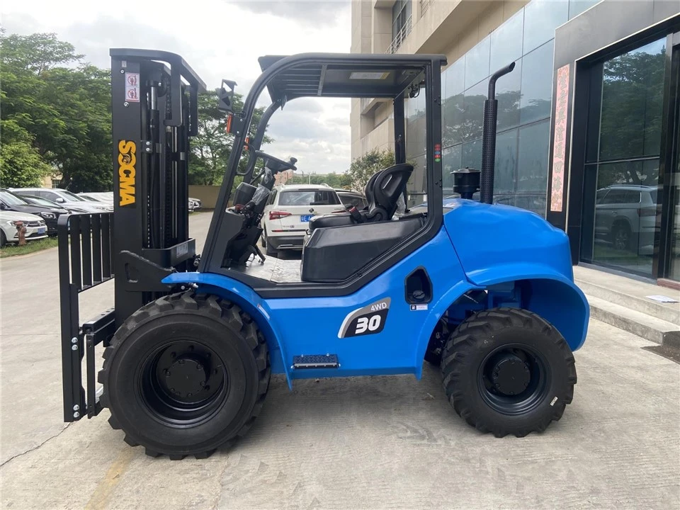 SOCMA 3 Ton All- Terrain Off Road 4x4 Four Wheel Drive 4wd Rough Terrain Forklift