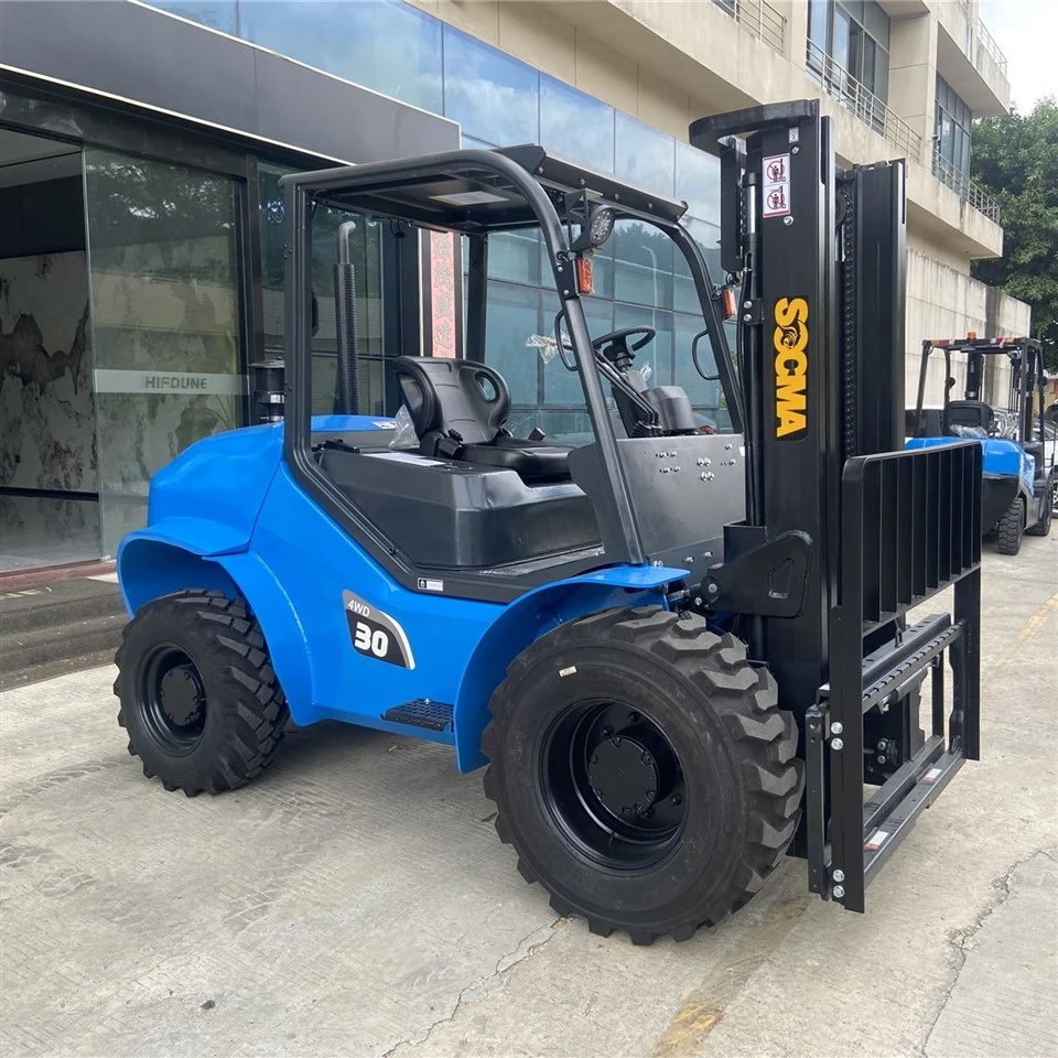 SOCMA 3 Ton All- Terrain Off Road 4x4 Four Wheel Drive 4wd Rough Terrain Forklift