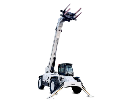 Manipulador telescópico 4WD SOCMA de 5 toneladas y 12 m en modo cangrejo